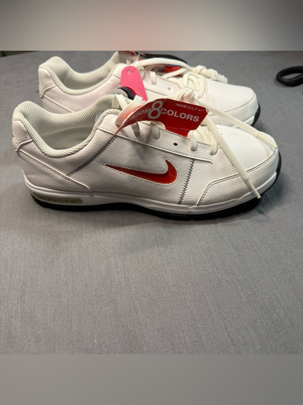 $85 RETAIL! Nike Kids White Sneakers with Red Swoosh